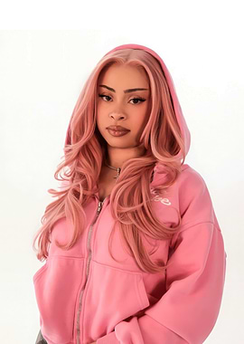 Pink Haired Woman in Pink Hoodie