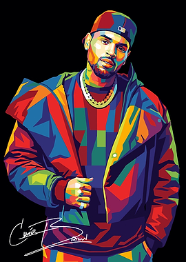 Chris Brown Pop Art Portrait