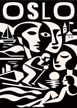 Oslo Vintage Travel Poster