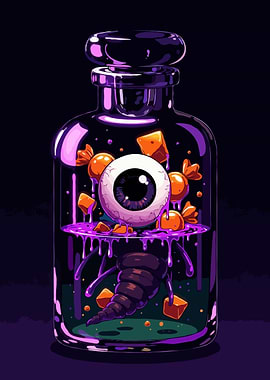 Halloween Eyeball Potion Bottle