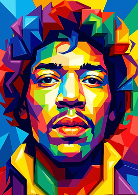 Jimi Hendrix Pop Art Portrait