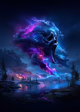 Scream Ghostface Nebula Landscape