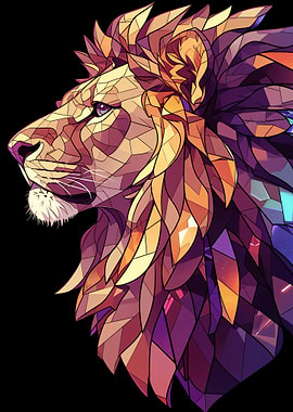 Geometric Lion Portrait