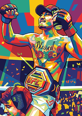 UFC Champion with Belt and Drink