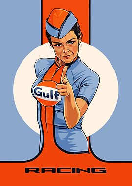 Gulf Racing Girl Pointing