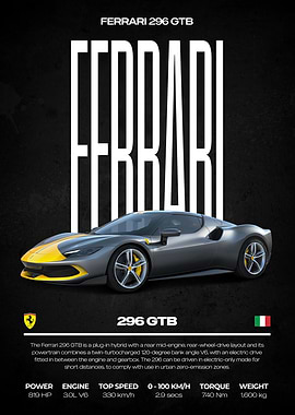 Ferrari 296 GTB Poster