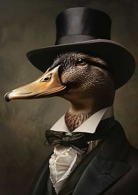 Dapper Duck in Formal Attire