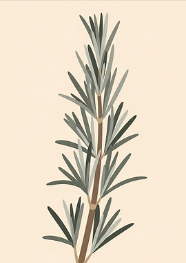 Rosemary sprig illustration