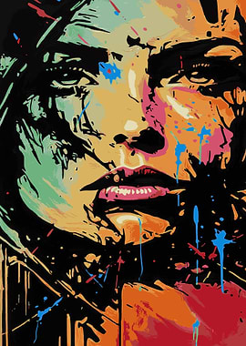 Vibrant Pop Art Portrait of a Woman