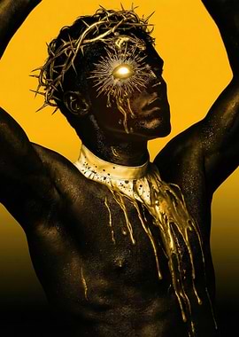 Golden Figure with Crown of Thorns