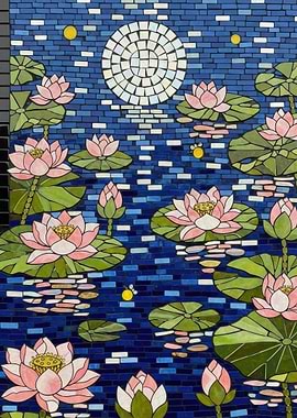 Lotus Pond Mosaic Art