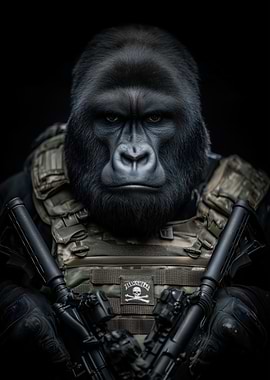 Gorilla Soldier with Rifles