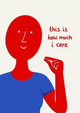 Minimalist illustration of a person showing how little they care