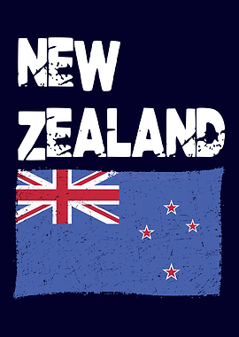 New Zealand Flag and Text