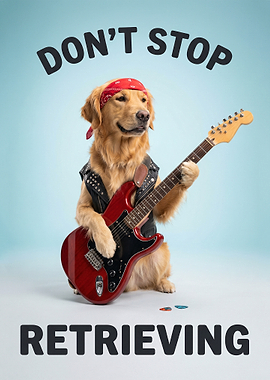 Rockstar Dog Playing Guitar