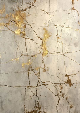 Cracked Marble with Gold Veins