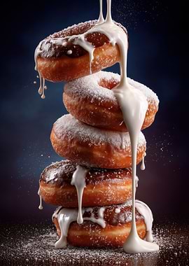 Stack of Delicious Donuts with Glaze