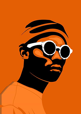 Stylized Portrait of a Person with Sunglasses