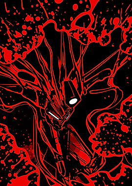 Red and Black Anime Character