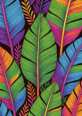 Vibrant Tropical Leaves Pattern