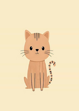 Cute Orange Tabby Cat Safari Animal