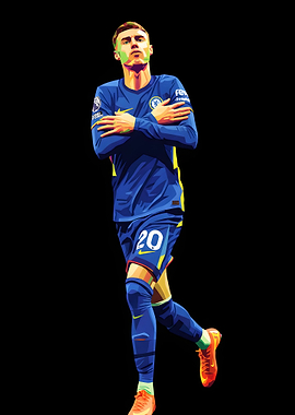 Football Player in Chelsea Kit