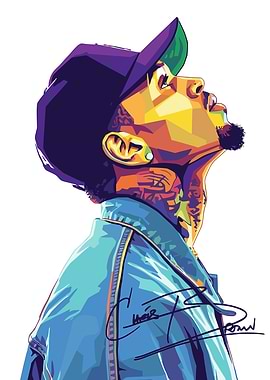 Chris Brown Pop Art Portrait