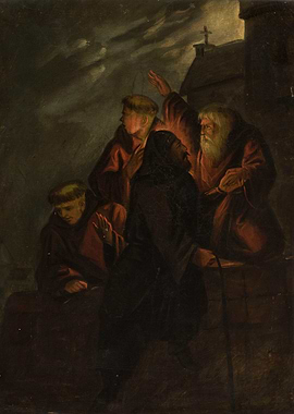 Monks in a Dramatic Scene