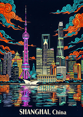 Shanghai Skyline at Night