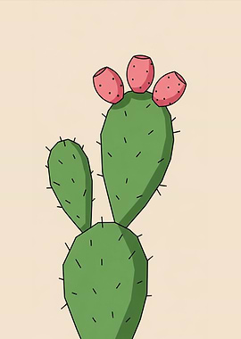 Prickly Pear Cactus with Fruit