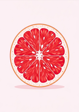 Grapefruit Slice Illustration