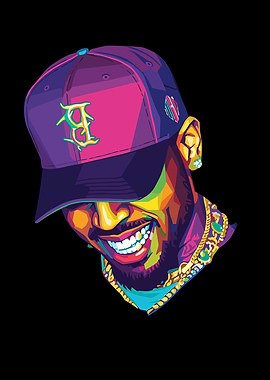 Chris Brown Colorful Portrait