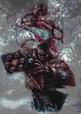 Gaming characters in action