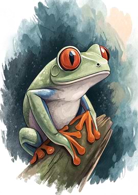 Red-Eyed Tree Frog on a Branch