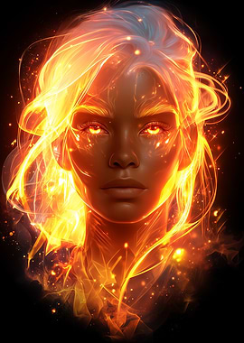 Fiery Woman Portrait