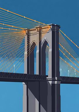 Brooklyn Bridge in Minimalist Style