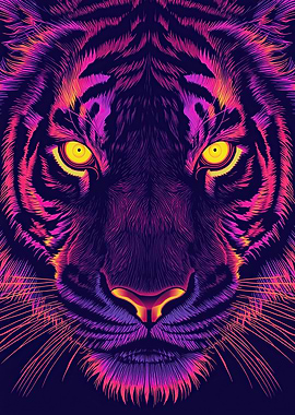Neon Tiger Portrait