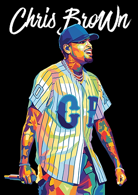 Chris Brown Pop Art Portrait