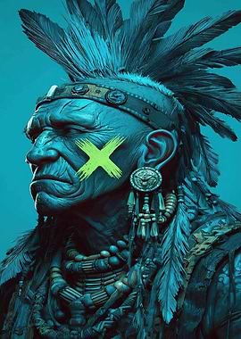 Native American Warrior Portrait