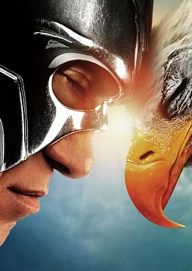 Man in Helmet and Eagle