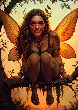 Golden Hour Forest Fairy