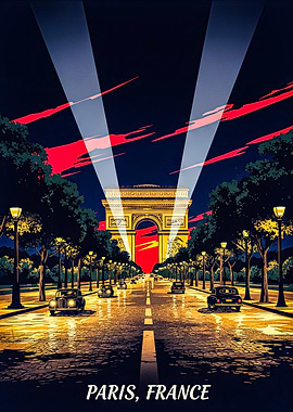 Arc de Triomphe at Night