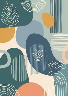 Abstract Organic Shapes and Botanical Elements