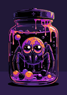 Cute Spider in a Jar