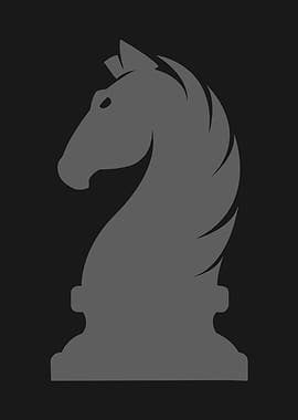 Gray Knight Chess Piece Silhouette