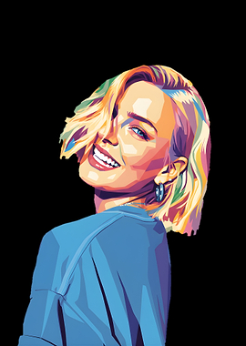 Anne marie Pop Art Portrait of a Smiling