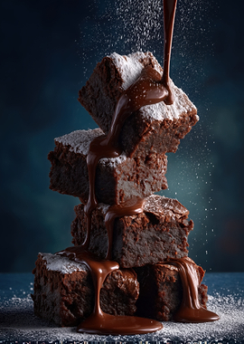 Decadent Chocolate Brownies with Drizzled Chocolate