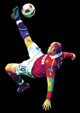 Football Player Performing Bicycle Kick