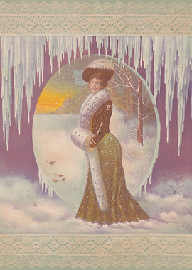 Woman in Winter Fur Coat