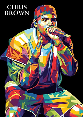 Chris Brown Pop Art Portrait
